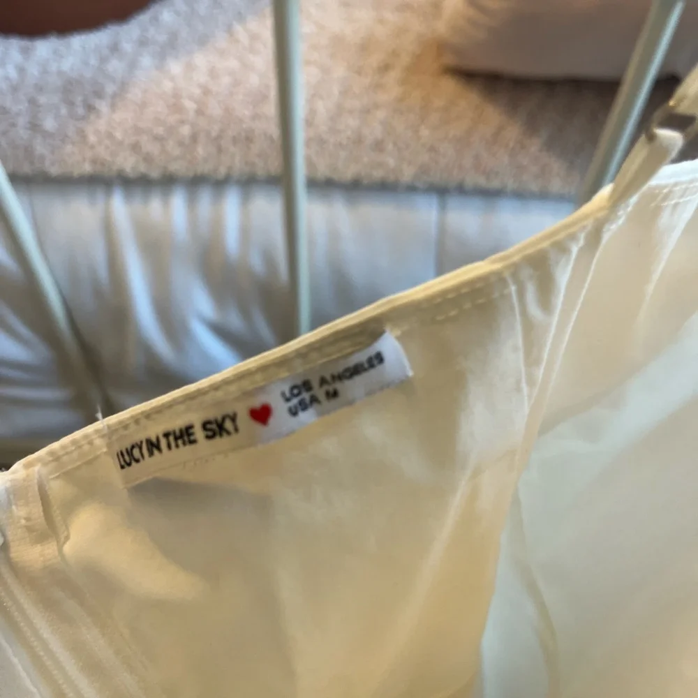 White Ruffle Strap Mini Dress - Picture 4 of 4